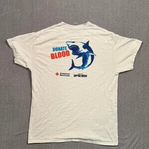 Shark Week american red cross white cotton graphic tee  Size M